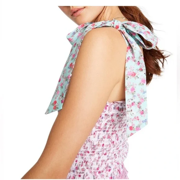 LoveShackFancy x Target Adeline Floral Print Smocked Tiered Mini Dress size XXS - Picture 3 of 12